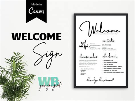 Airbnb Welcome Sign Template